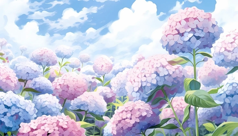 Bông hoa cẩm tú cầu màu hồng