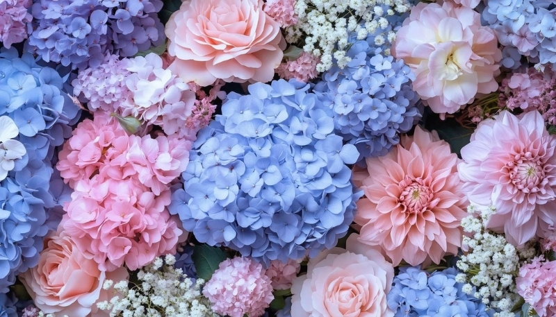 Cẩm tú cầu trong vườn xanh