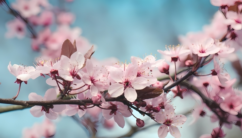 Hình nền hoa anh đào hồng phấn xinh xẻo