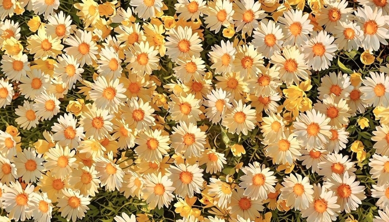 Hình nền hoa cúc họa mi dưới nắng