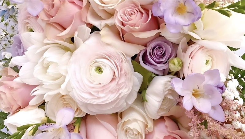 hình nền hoa hồng màu hồng và tím