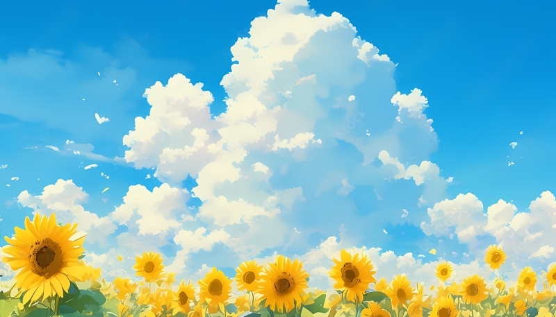 Hình nền hoa hướng dương vẽ tay