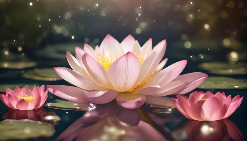 Hình nền hoa sen 3d xinh xắn