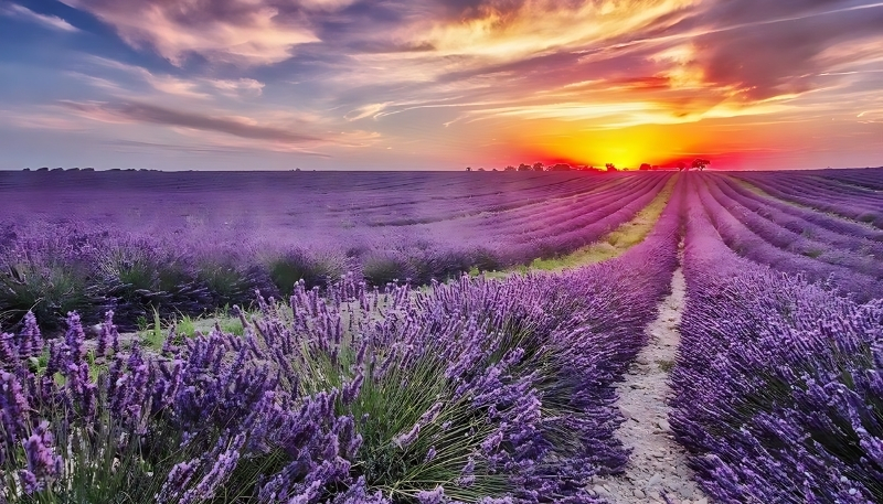 Nền cánh đồng hoa lavender