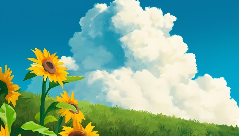 Nền hoa hướng dương hoạt hình