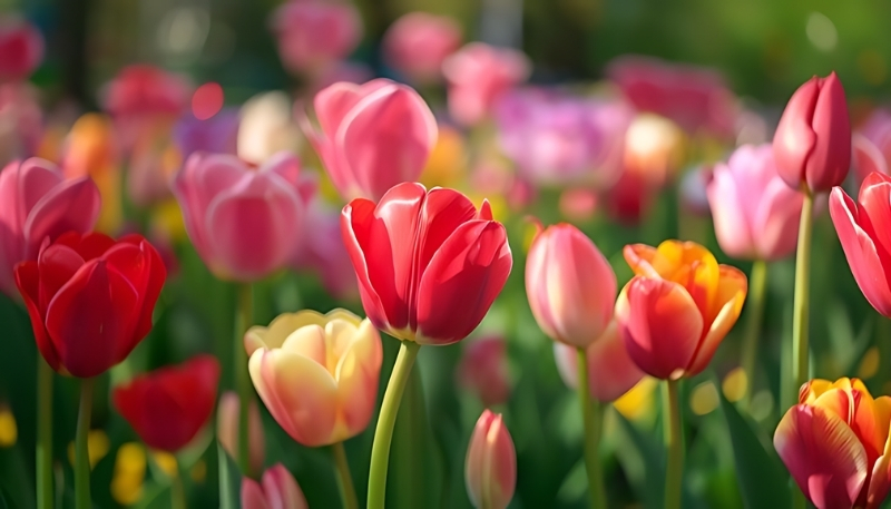 nền hoa tulip nhiều màu sắc
