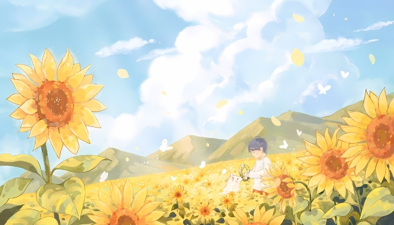 Nền máy tính hoa hướng dương