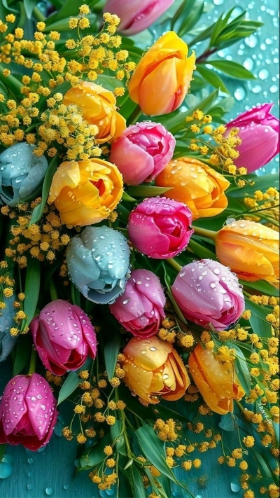 Hình nền hoa Tulip cute đủ màu