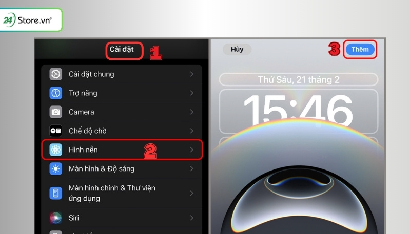 cách cài hình nền iphone 16e