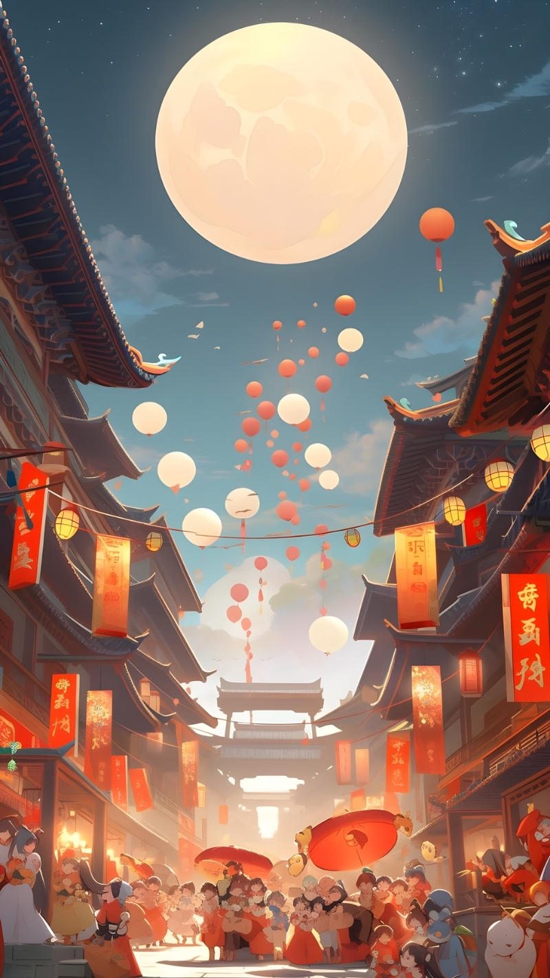 ảnh nền iphone 17 tết trung thu hiện đại