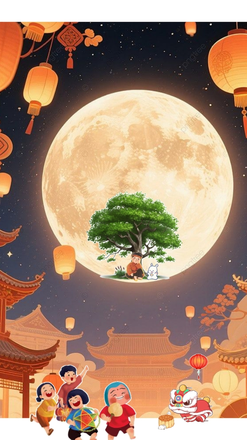 ảnh nền iphone 17 tết trung thu phong cách