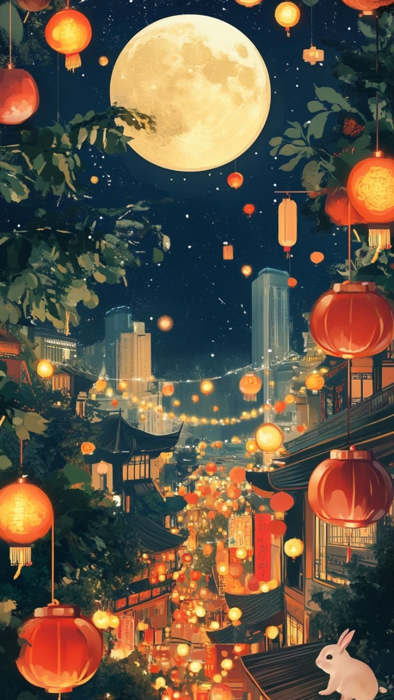 ảnh nền iphone 17 tết trung thu sắc nét