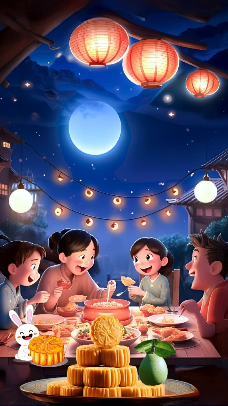 ảnh nền iphone 17 tết trung thu tinh tế