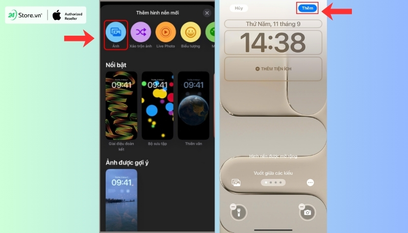 đặt ảnh nền iphone air