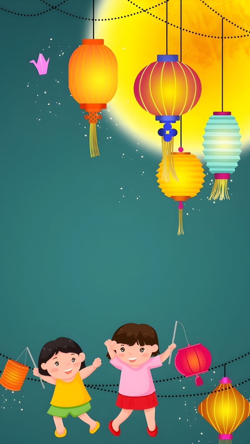 hình nền tết trung thu vẽ iphone air hoàn hảo