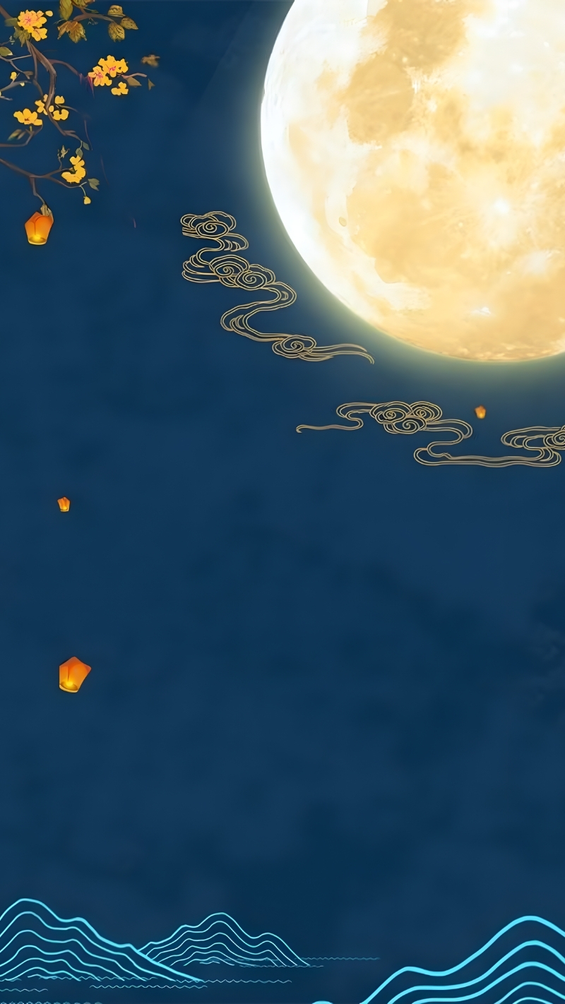 hình nền tết trung thu vẽ iphone air rực rỡ