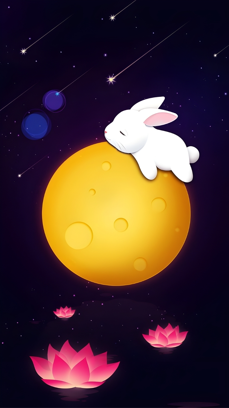 hình nền tết trung thu vẽ iphone air tinh tế