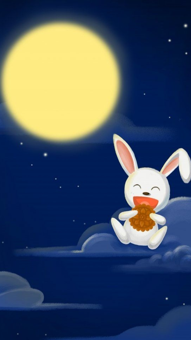 hình nền tết trung thu vẽ iphone air trẻ trung