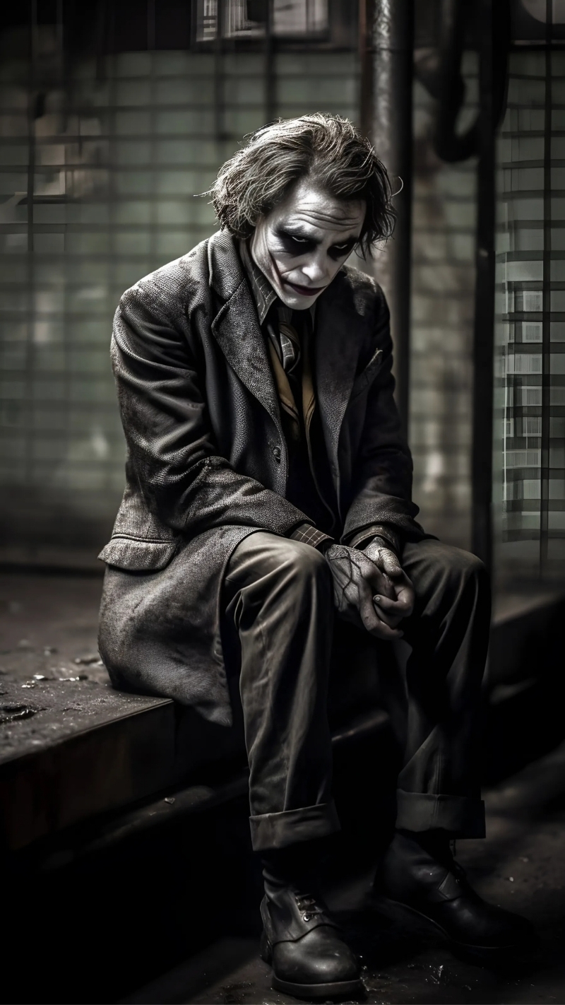 Joker buồn background điện thoại tối giản
