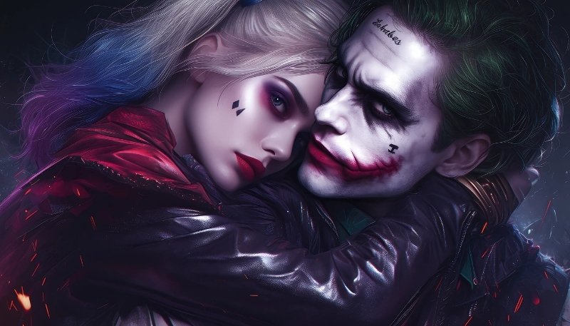 Wallpaper Joker và Harley Quinn nghệ thuật laptop