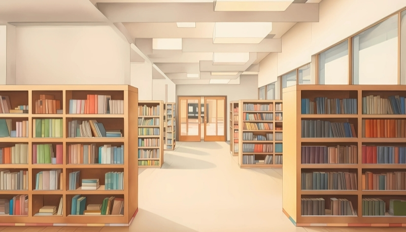 ảnh nền kệ sách 3D sách và điều