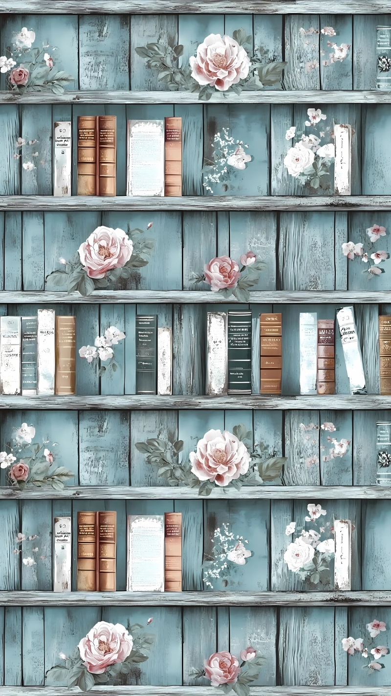 ảnh nền kệ sách 3D số kim