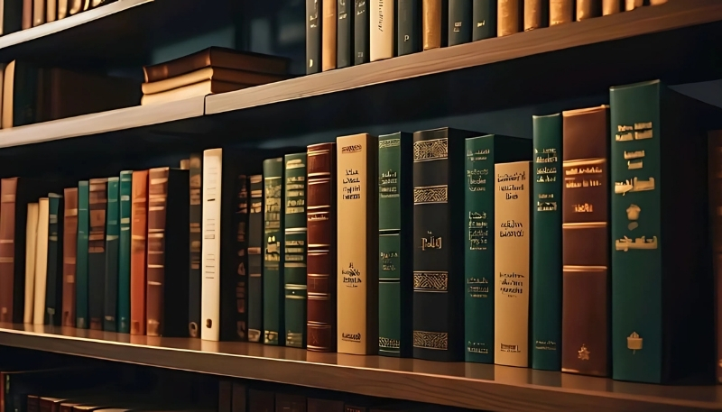 ảnh nền kệ sách 3D thu hút