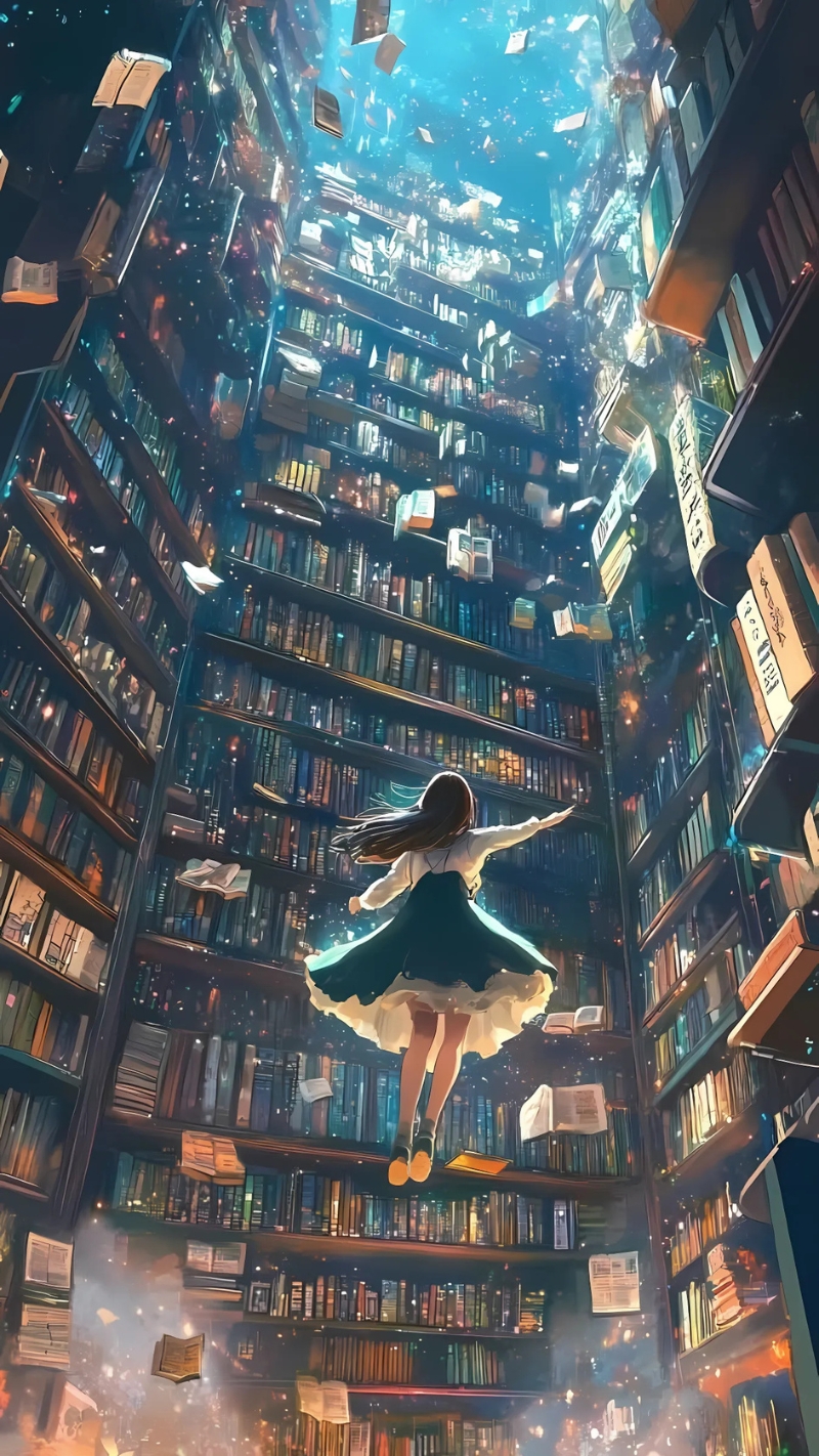 ảnh nền kệ sách 3D tuyệt đẹp