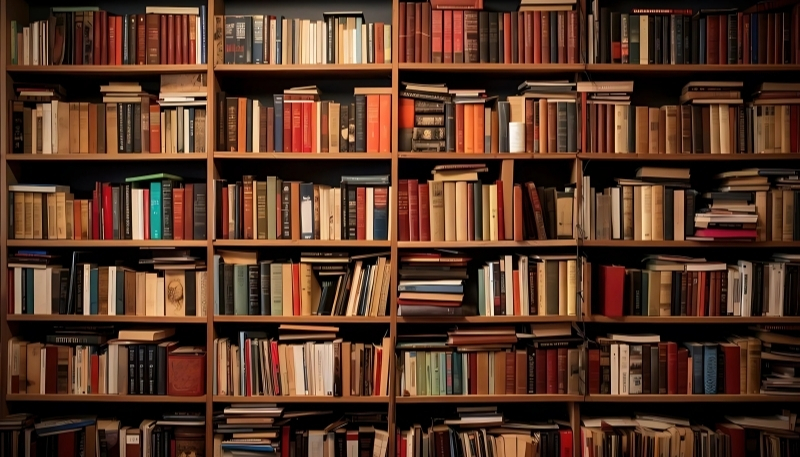 ảnh nền kệ sách 4k ấn tượng