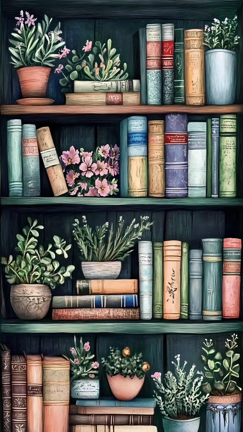 ảnh nền kệ sách chất lượng cao đơn giản