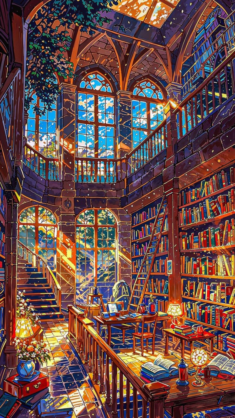 ảnh nền kệ sách chất lượng cao gánh