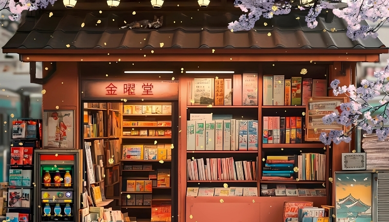 ảnh nền kệ sách màu hồng làm đẹp