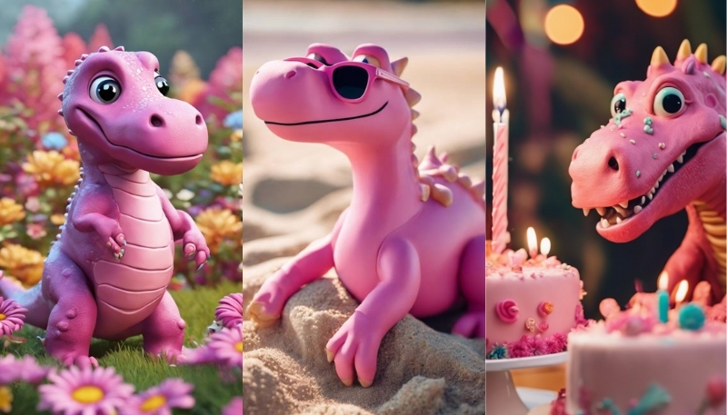 ảnh nền khủng long màu hồng siêu cute