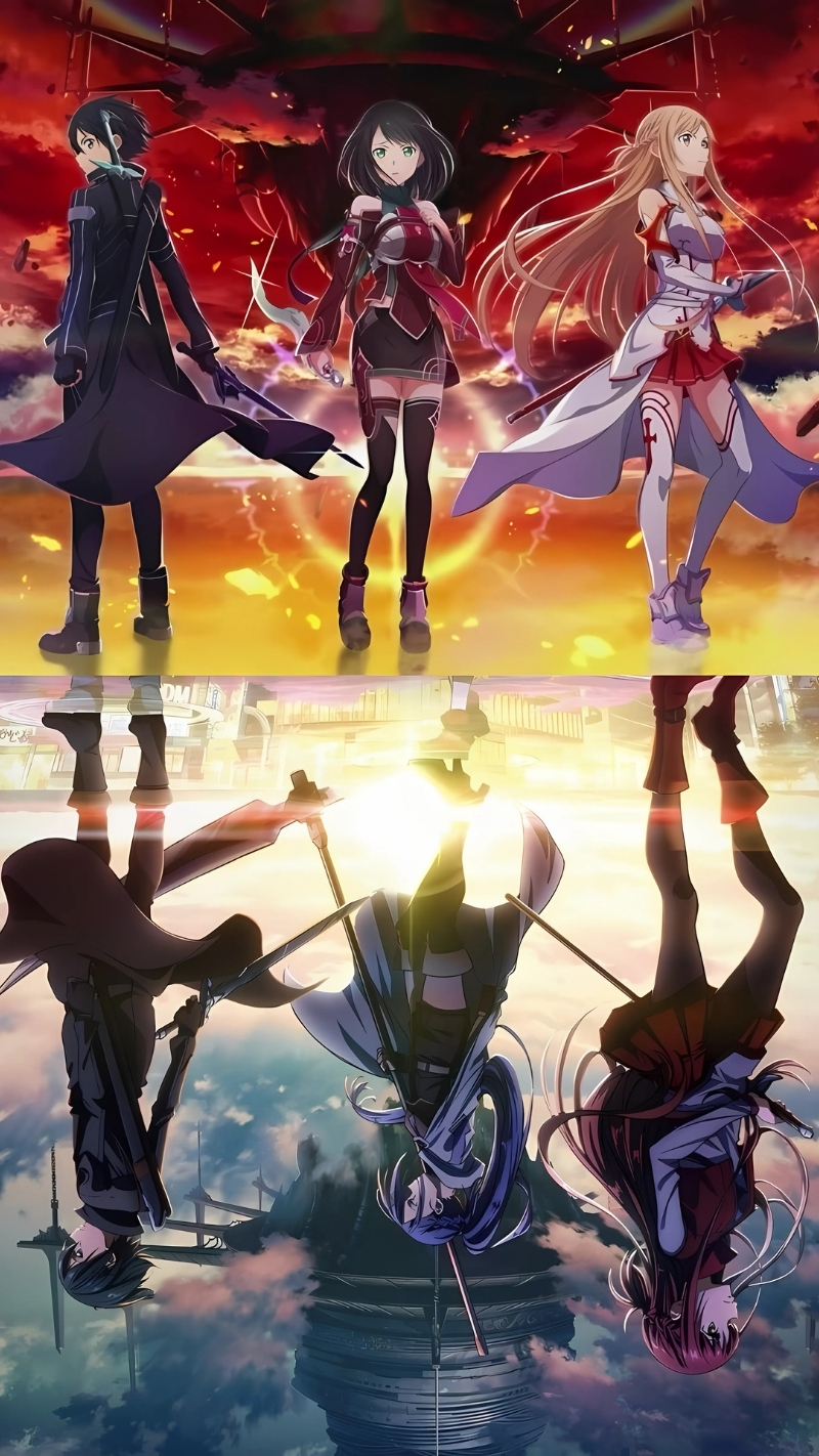 Ảnh nền Kirito và bạn bè chiến đấu