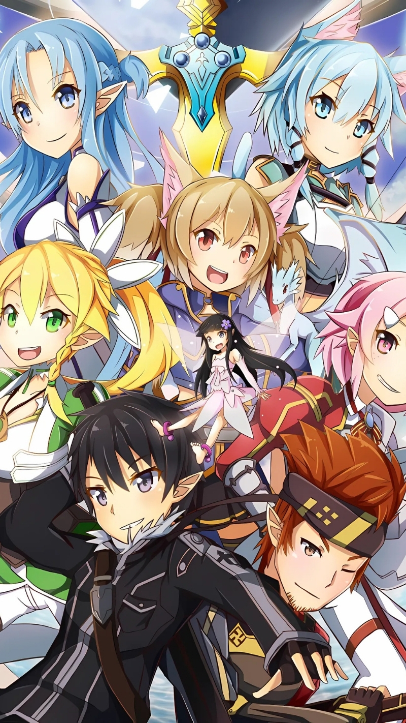 Ảnh nền Kirito và bạn bè đoàn kết