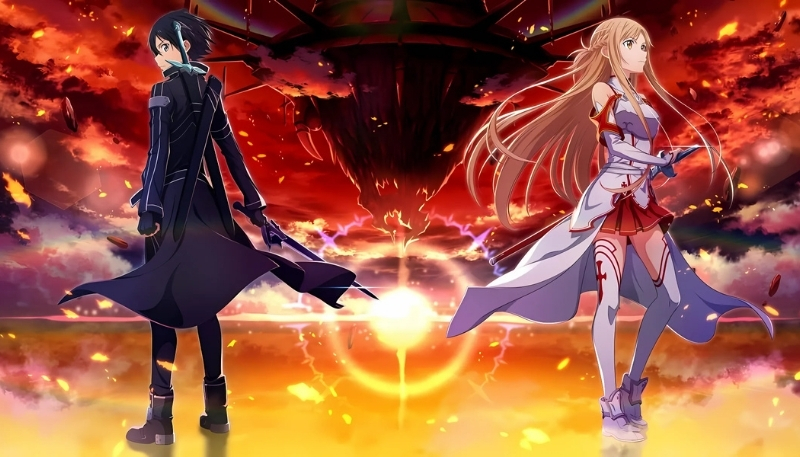 Ảnh nền máy tính Kirito và Asuna bắt mắt