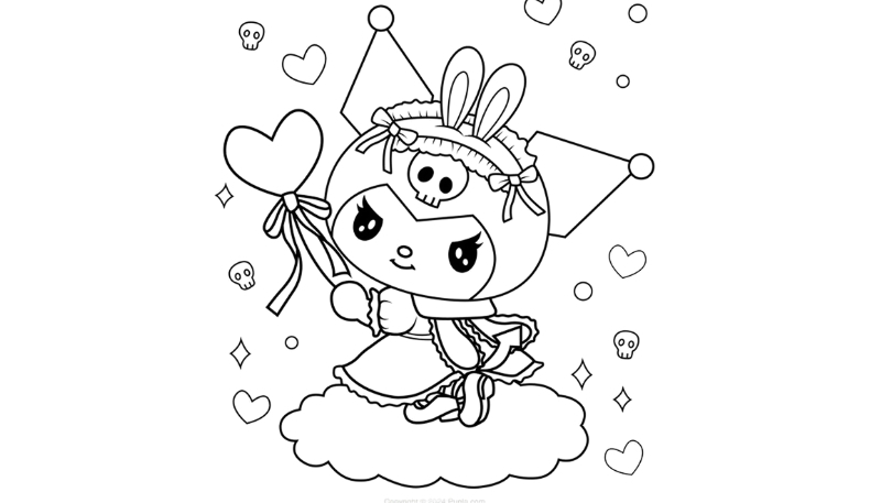 Ảnh nền kuromi không màu dễ vẽ