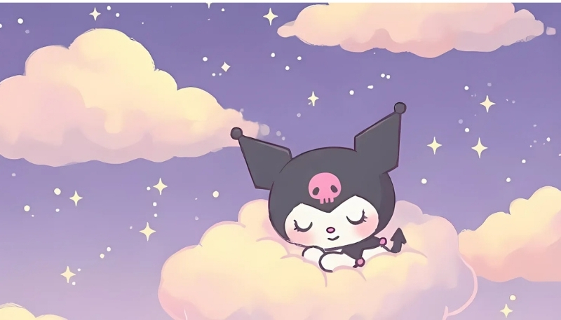 Ảnh nền kuromi màu tím cực cute