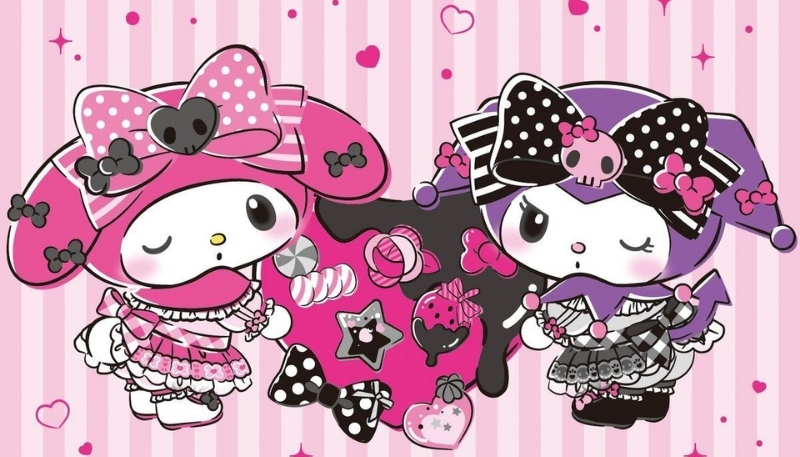 Bộ ảnh nền kuromi và melody cực đẹp
