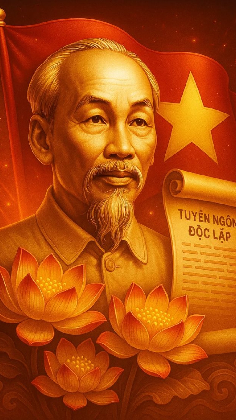 ảnh nền lá cờ việt nam bác hồ chú bộ đội hùng vĩ