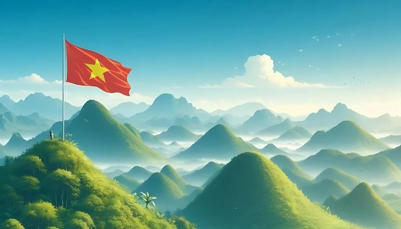 ảnh nền lá cờ việt nam cảnh đẹp lộng lẫy
