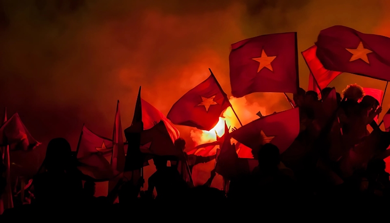 ảnh nền lá cờ việt nam chiến thắng trang nghiêm