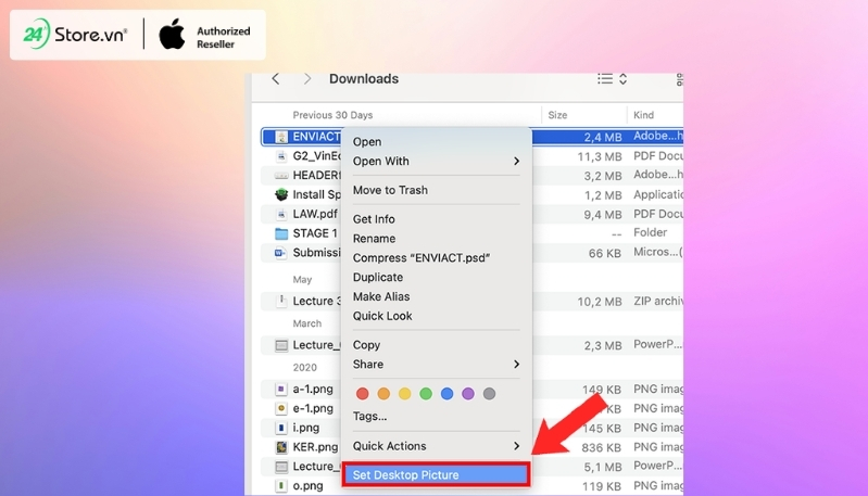 cách cài hình nền cho macbook