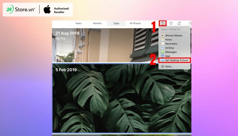 cài đặt hình nền macbook