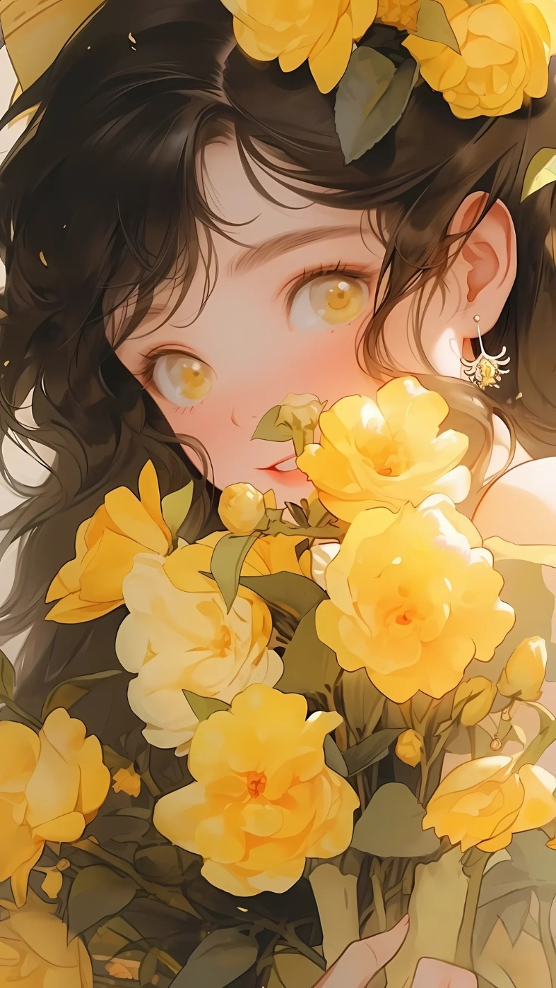 hình nền màu vàng anime