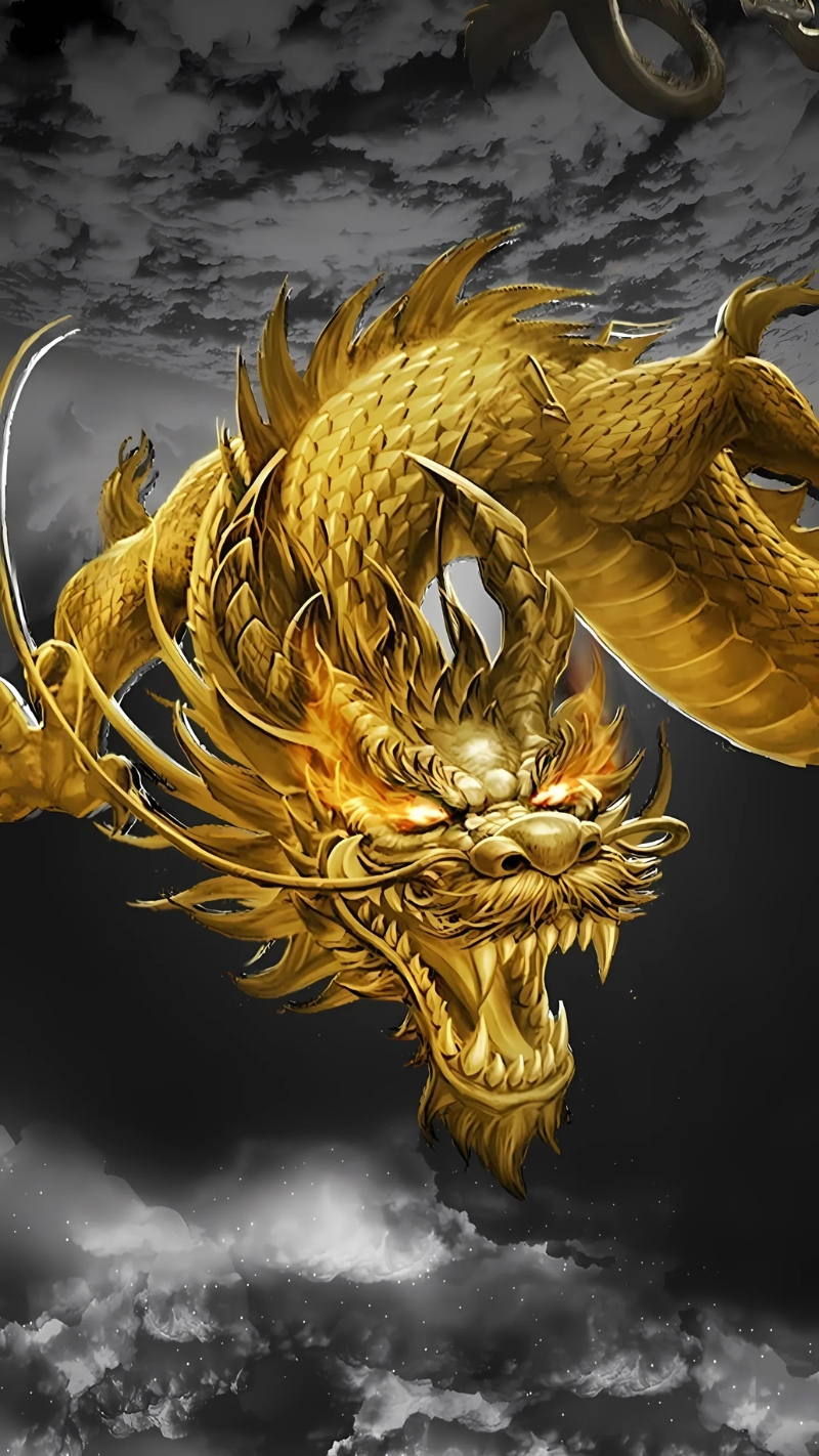 hình nền rồng vàng 3d