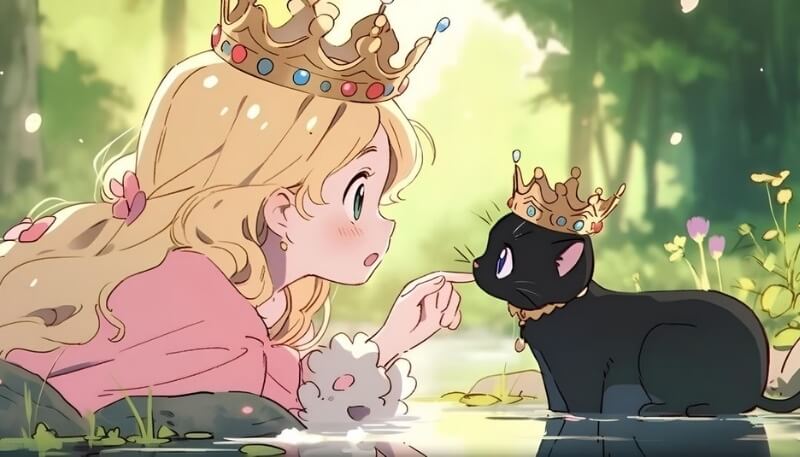 ảnh nền máy tính bảng công chúa và mèo cute