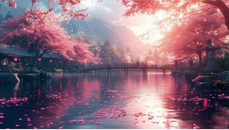 hình nền máy tính bảng hoa anh đào 4K siêu nét