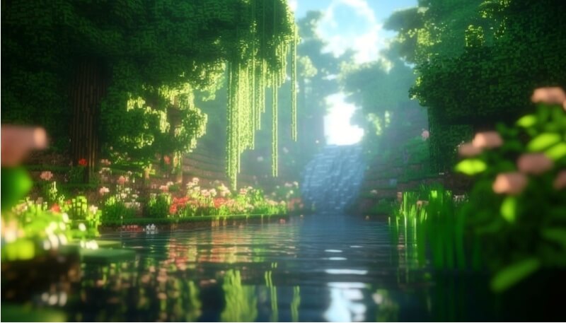 hình nền máy tính bảng thiên nhiên trong minecraft
