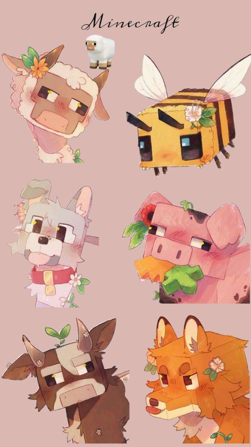 ảnh nền fanart minecraft vẽ cực đẹp